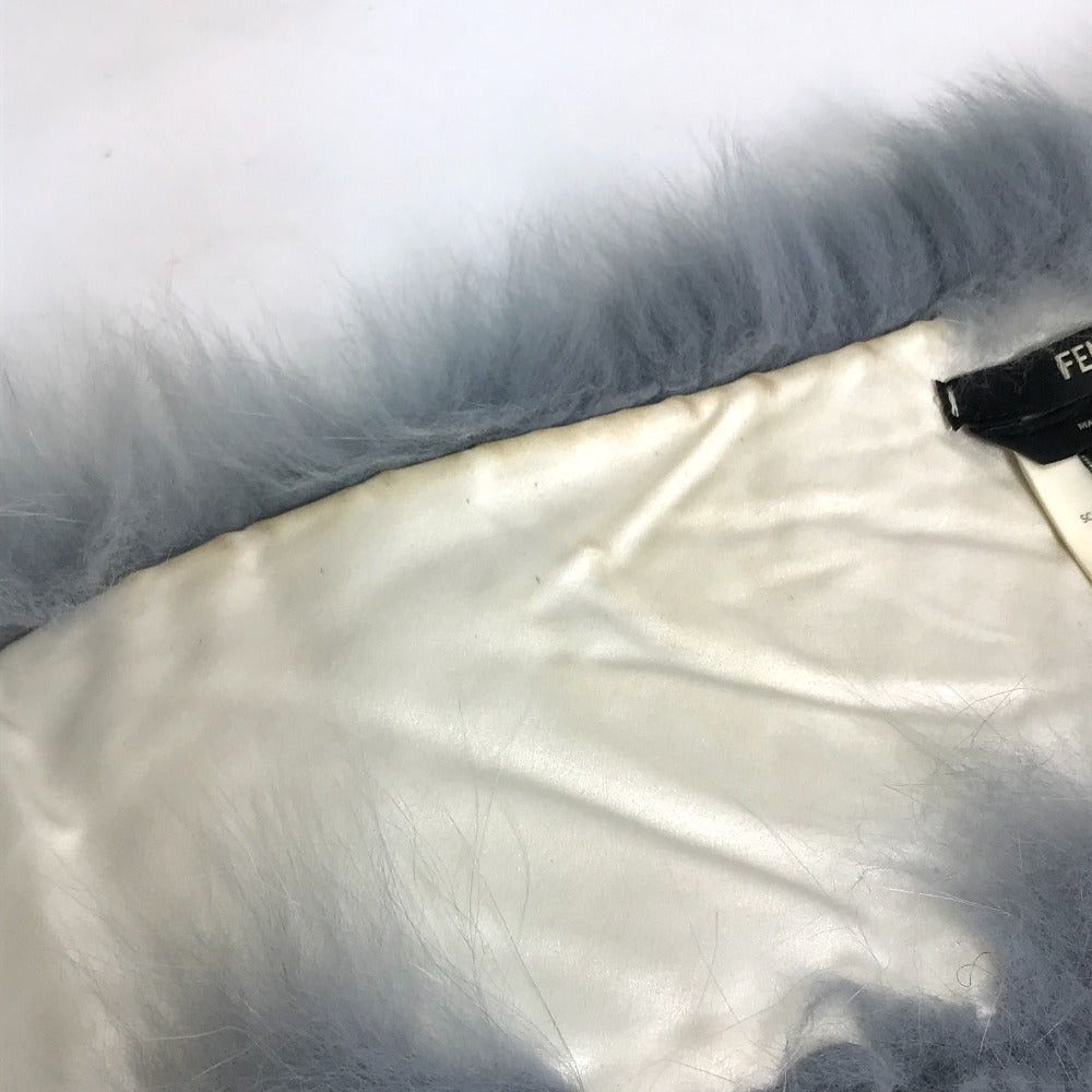 Fendi Fendi Fng426 Fur With Fastening Hook Tippet Snood Scarf Women Blue Size ONE SIZE - 7 Thumbnail