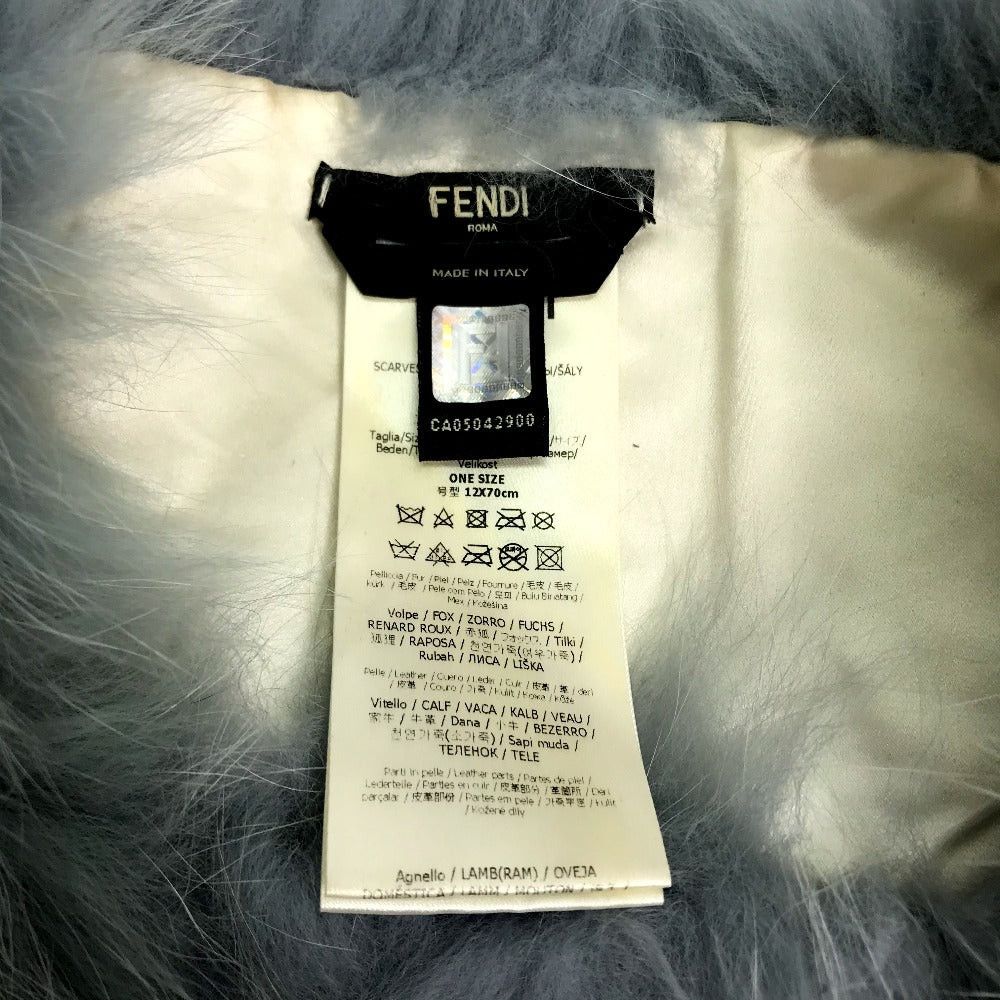 Fendi Fendi Fng426 Fur With Fastening Hook Tippet Snood Scarf Women Blue Size ONE SIZE - 5 Thumbnail