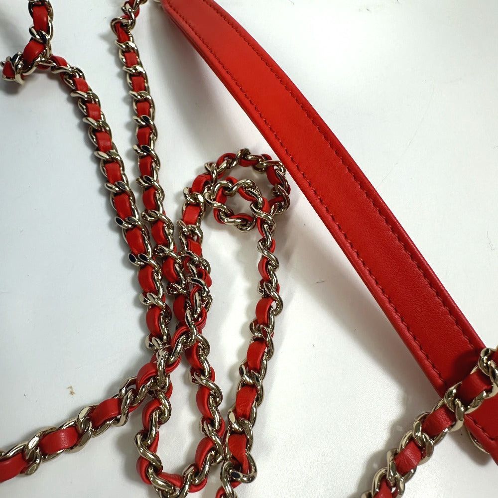 Chanel Chanel A93342 Coma Mark Cc Filigree Vanity Bag Tricolor Shoulder Caviar Skin Women Red Size ONE SIZE - 9 Thumbnail