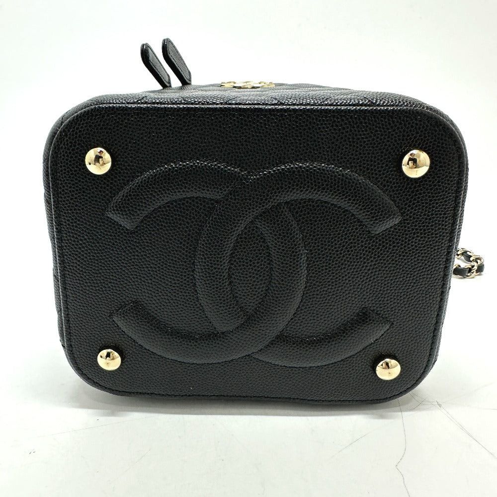 Chanel Chanel As2362 Coma Mark Cc Matelasse Double Chain Bag Shoulder Handbag Briefcase Vanity Caviar Skin Women Black Size ONE SIZE - 3 Thumbnail