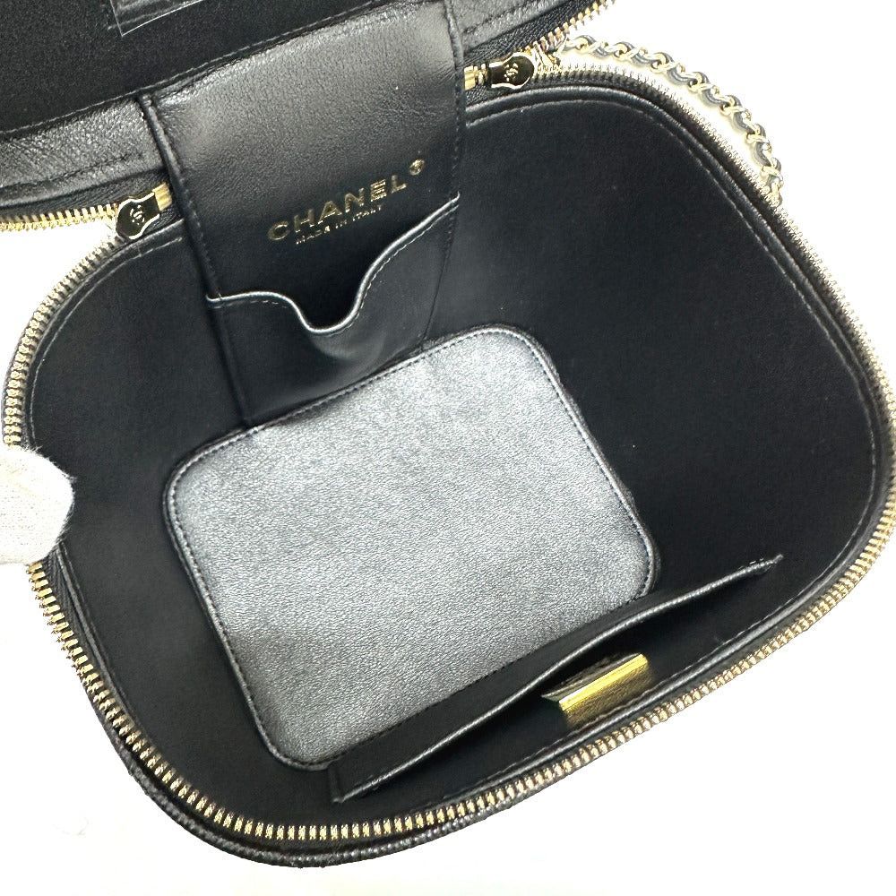 Chanel Chanel As2362 Coma Mark Cc Matelasse Double Chain Bag Shoulder Handbag Briefcase Vanity Caviar Skin Women Black Size ONE SIZE - 9 Thumbnail