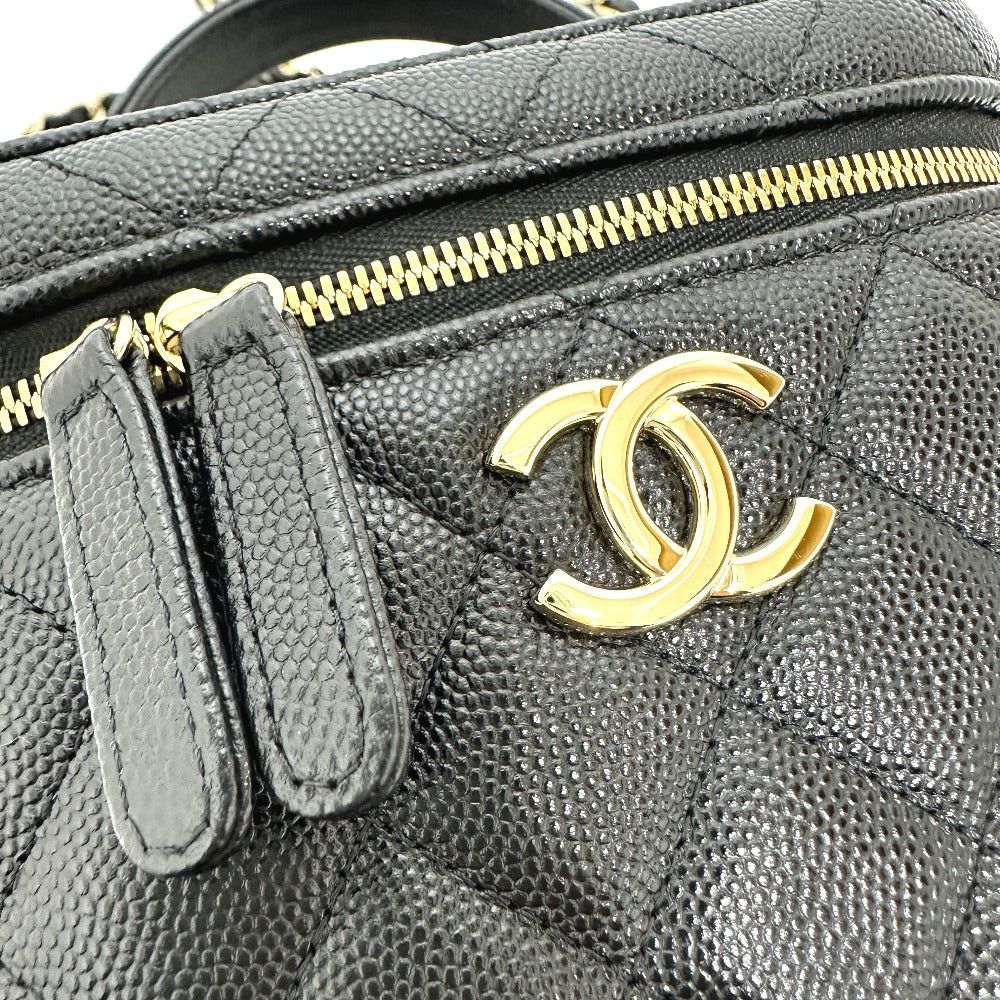 Chanel Chanel As2362 Coma Mark Cc Matelasse Double Chain Bag Shoulder Handbag Briefcase Vanity Caviar Skin Women Black Size ONE SIZE - 6 Thumbnail