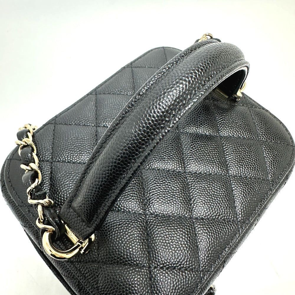 Chanel Chanel As2362 Coma Mark Cc Matelasse Double Chain Bag Shoulder Handbag Briefcase Vanity Caviar Skin Women Black Size ONE SIZE - 8 Thumbnail