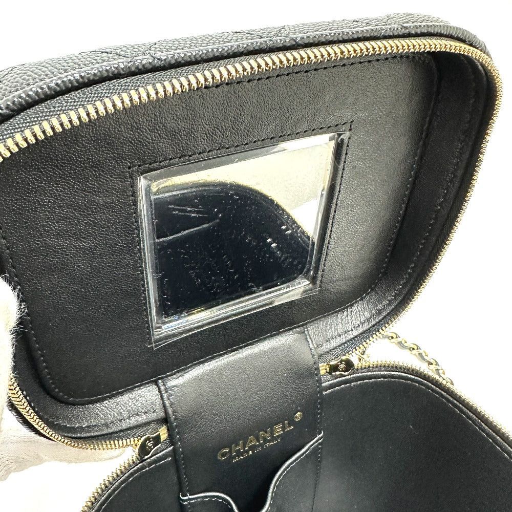 Chanel Chanel As2362 Coma Mark Cc Matelasse Double Chain Bag Shoulder Handbag Briefcase Vanity Caviar Skin Women Black Size ONE SIZE - 10 Thumbnail