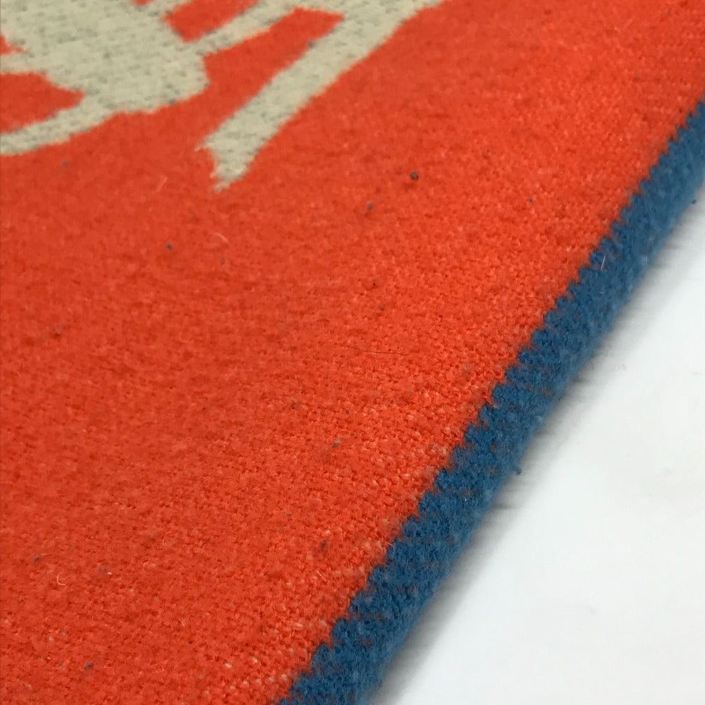 Hermes Hermes Plaid "Brides De Brid Gala Blanket Interior Fringe Wool/Cashmere Unisex Orange Size ONE SIZE - 6 Thumbnail