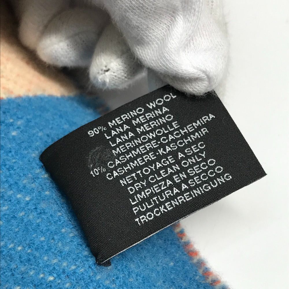 Hermes Hermes Plaid "Brides De Brid Gala Blanket Interior Fringe Wool/Cashmere Unisex Orange Size ONE SIZE - 11 Thumbnail