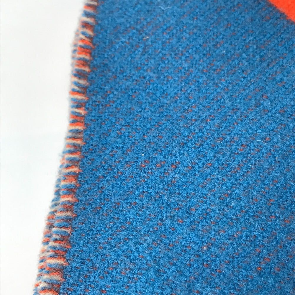 Hermes Hermes Plaid "Brides De Brid Gala Blanket Interior Fringe Wool/Cashmere Unisex Orange Size ONE SIZE - 4 Thumbnail