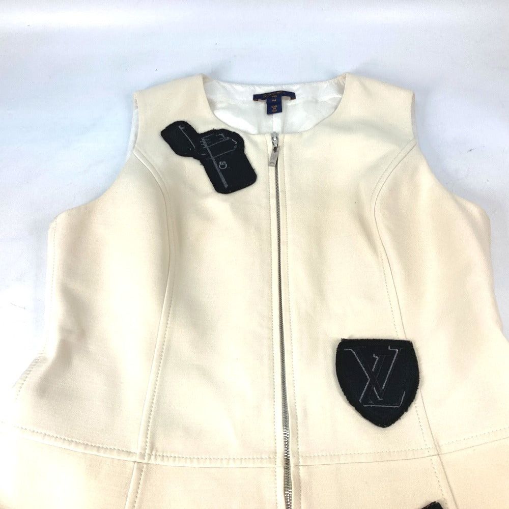 Louis Vuitton Louis Vuitton Badge Embroidery Sleeveless Front Zip Apparel (Clothing) Rw192 One Piece Polyester Women Beige Size L / US 10 / IT 46 - 3 Thumbnail