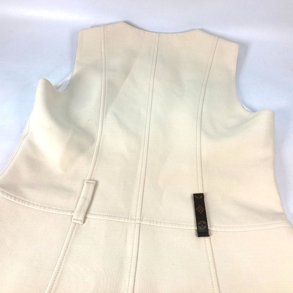 Louis Vuitton Louis Vuitton Badge Embroidery Sleeveless Front Zip Apparel (Clothing) Rw192 One Piece Polyester Women Beige Size L / US 10 / IT 46 - 12 Thumbnail