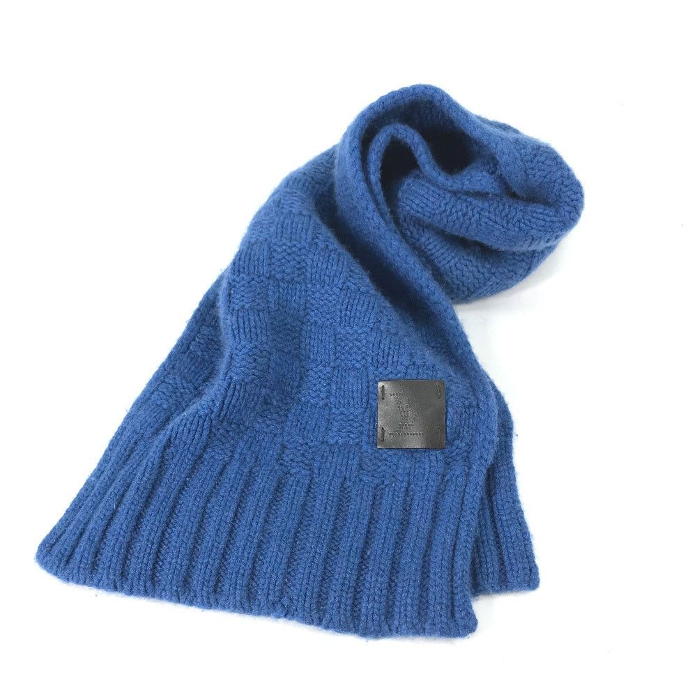 Louis Vuitton Louis Vuitton M75339 Echalp Helsinki Leather Tag Scarf Cashmere Men Blue Size ONE SIZE - 10 Thumbnail