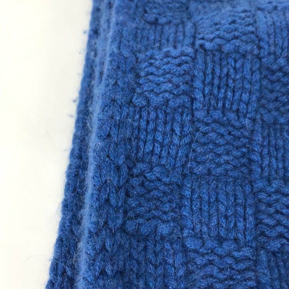 Louis Vuitton Louis Vuitton M75339 Echalp Helsinki Leather Tag Scarf Cashmere Men Blue Size ONE SIZE - 3 Thumbnail
