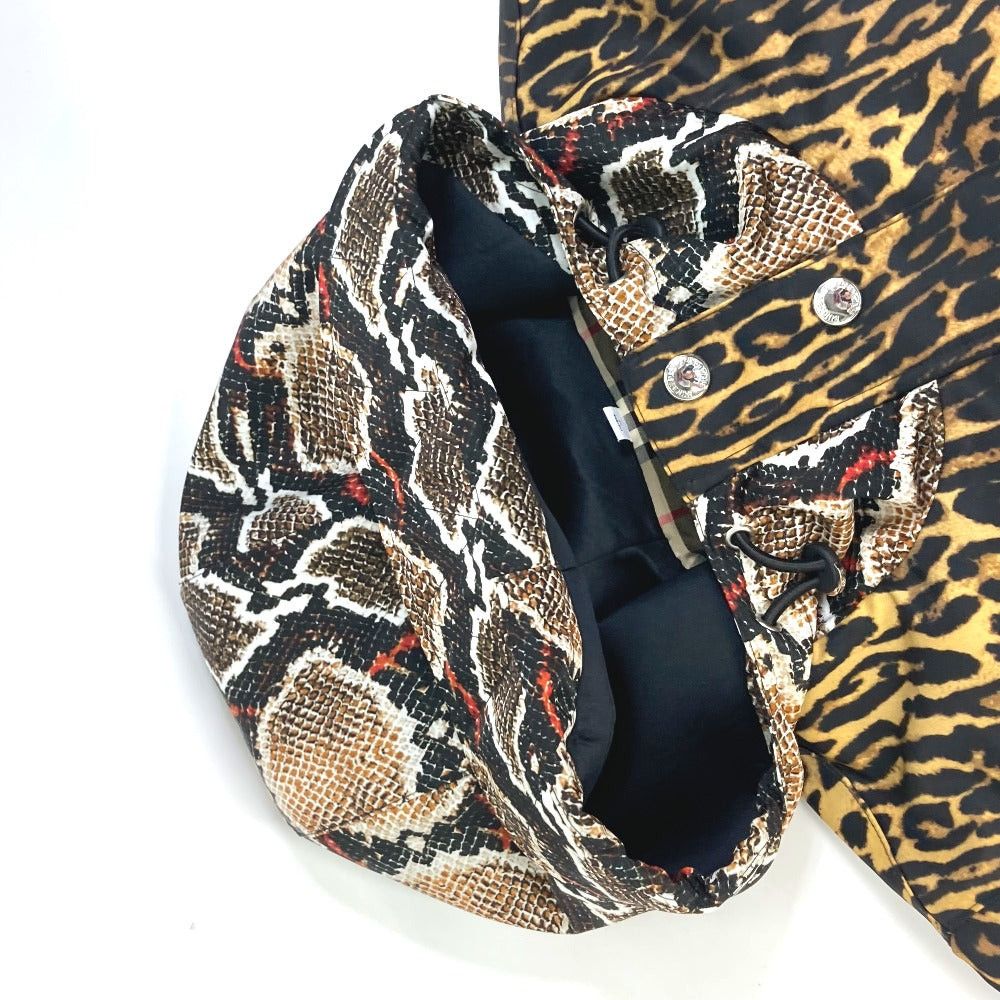 Burberry Burberry 8022743 Check Blouson Leopard Fur (Panthera Pardus) Panther Hooded Jumper Outer Coat Long Sleeves Polyamide Women Brown Size S / US 4 / IT 40 - 8 Thumbnail