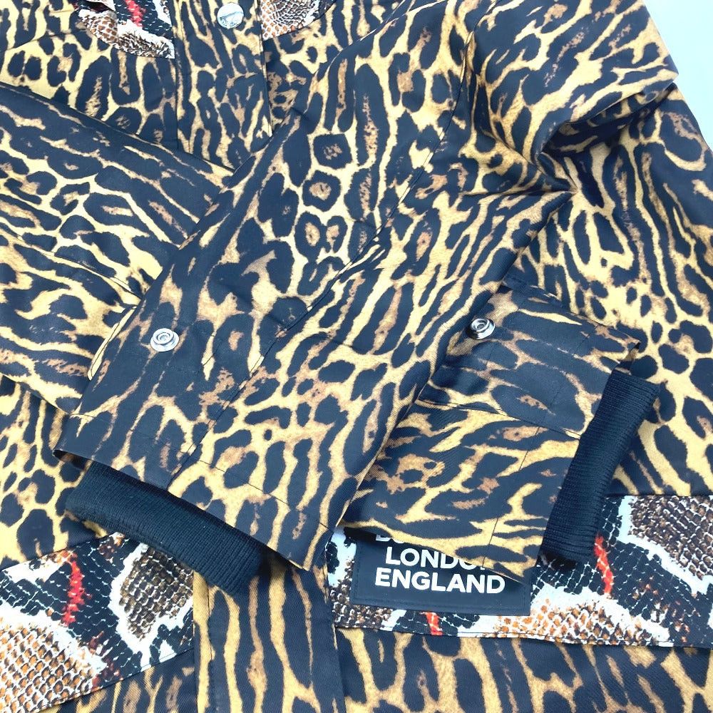 Burberry Burberry 8022743 Check Blouson Leopard Fur (Panthera Pardus) Panther Hooded Jumper Outer Coat Long Sleeves Polyamide Women Brown Size S / US 4 / IT 40 - 4 Thumbnail