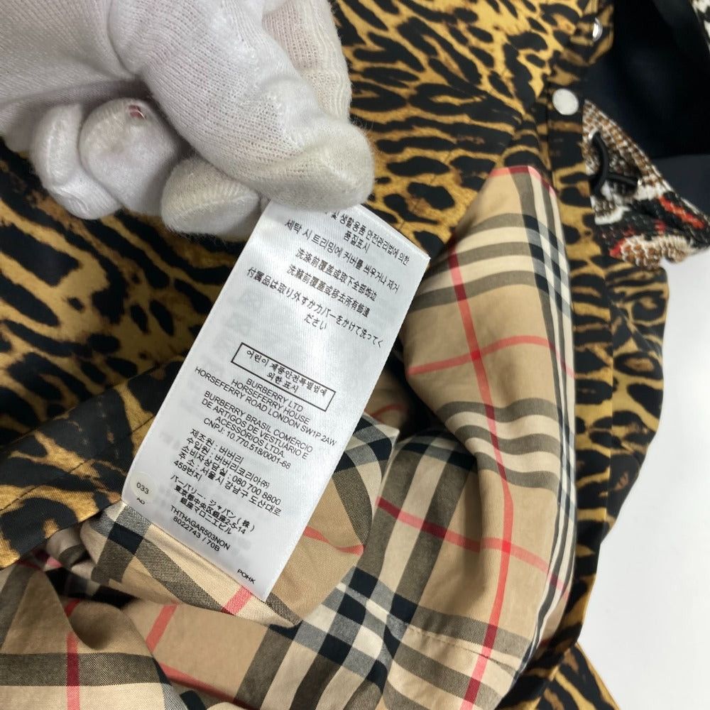 Burberry Burberry 8022743 Check Blouson Leopard Fur (Panthera Pardus) Panther Hooded Jumper Outer Coat Long Sleeves Polyamide Women Brown Size S / US 4 / IT 40 - 12 Thumbnail