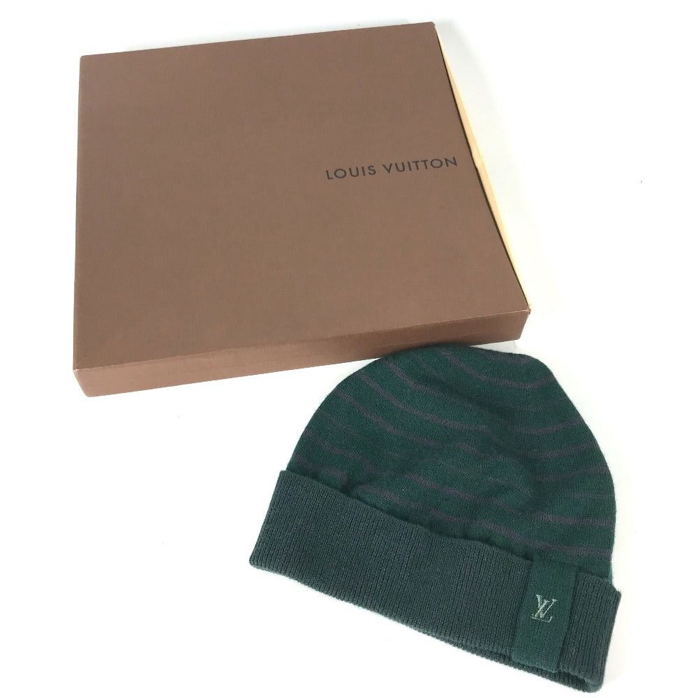 Louis Vuitton Louis Vuitton Lv Logo Border Beanie Chapeau Knitted Hat Knit Cap Wool Women Green Size ONE SIZE - 2 Thumbnail