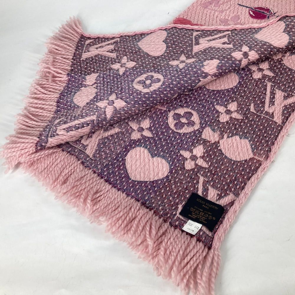 Louis Vuitton Louis Vuitton M71587 Echalp Logomania Assemble La Folli Heart Lip Lips Fringe Scarf Wool Women Pink Size ONE SIZE - 6 Thumbnail