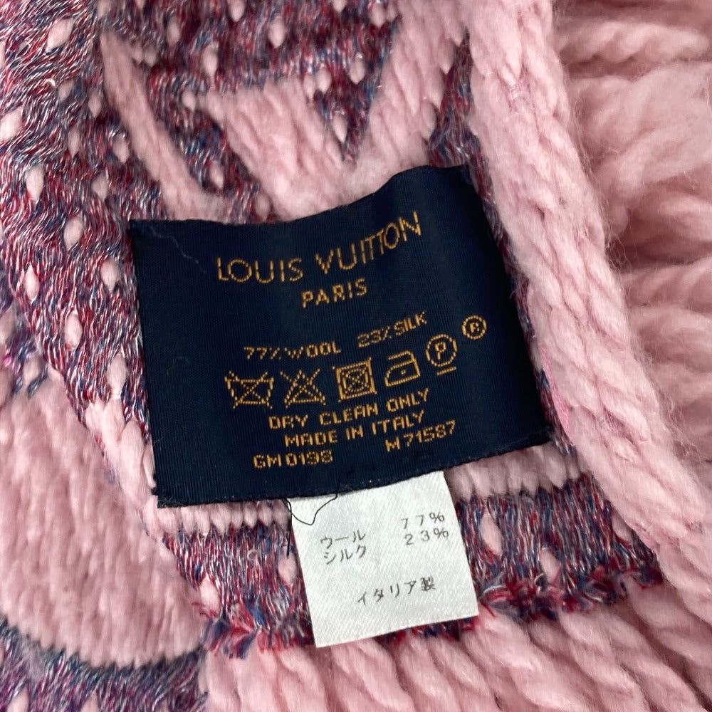 Louis Vuitton Louis Vuitton M71587 Echalp Logomania Assemble La Folli Heart Lip Lips Fringe Scarf Wool Women Pink Size ONE SIZE - 10 Thumbnail