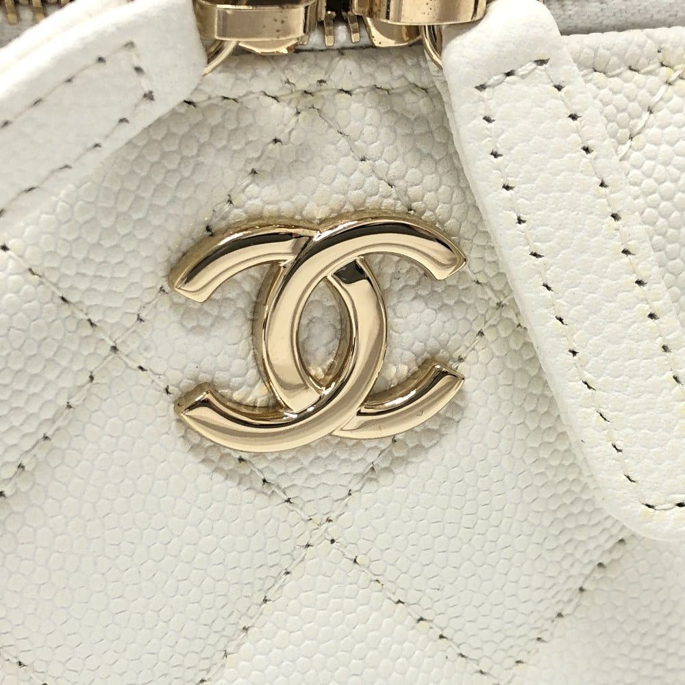 Chanel Chanel As3171 Coma Mark Cc Vanity Bag Chain 2 Way Handbag Shoulder Caviar Skin Women White Size ONE SIZE - 7 Thumbnail