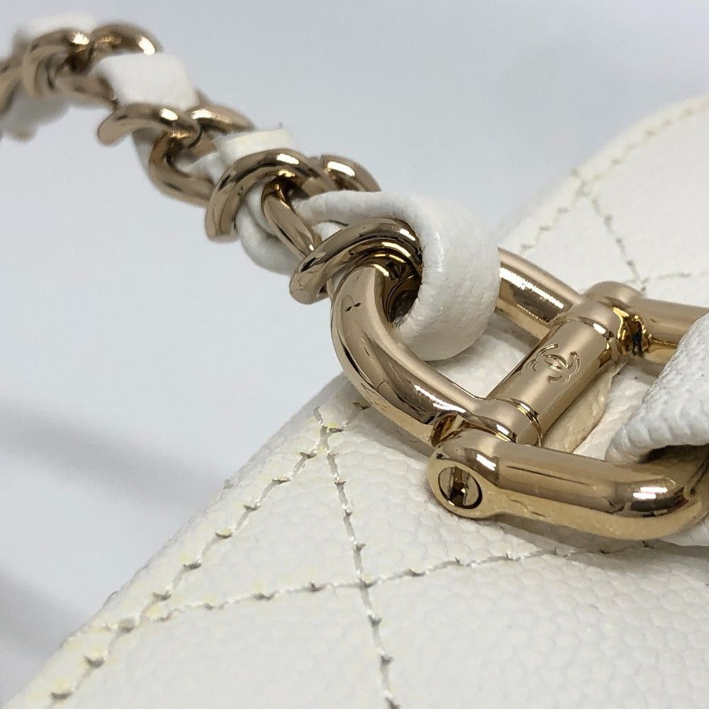 Chanel Chanel As3171 Coma Mark Cc Vanity Bag Chain 2 Way Handbag Shoulder Caviar Skin Women White Size ONE SIZE - 8 Thumbnail