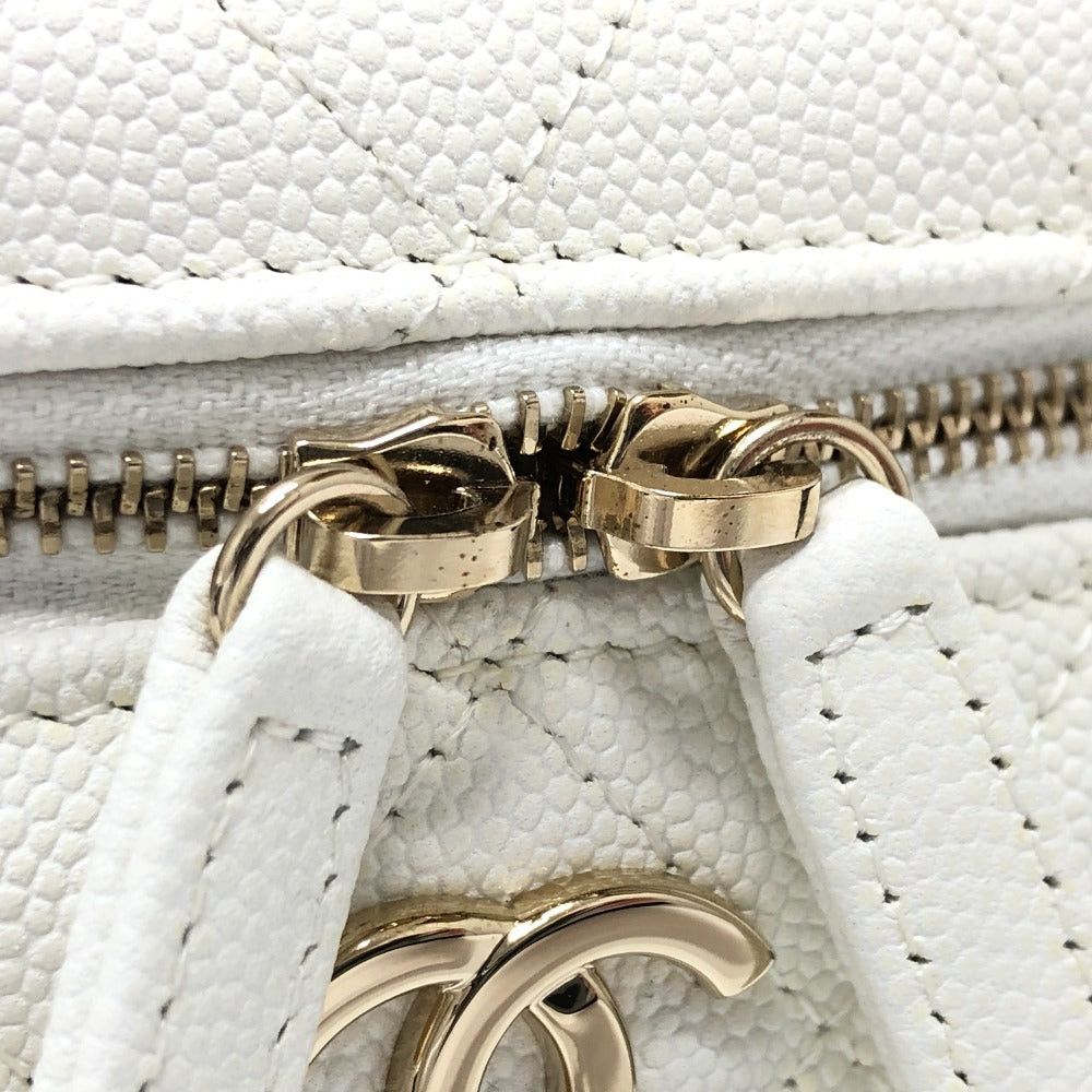 Chanel Chanel As3171 Coma Mark Cc Vanity Bag Chain 2 Way Handbag Shoulder Caviar Skin Women White Size ONE SIZE - 6 Thumbnail