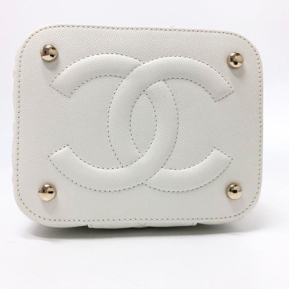 Chanel Chanel As3171 Coma Mark Cc Vanity Bag Chain 2 Way Handbag Shoulder Caviar Skin Women White Size ONE SIZE - 4 Thumbnail