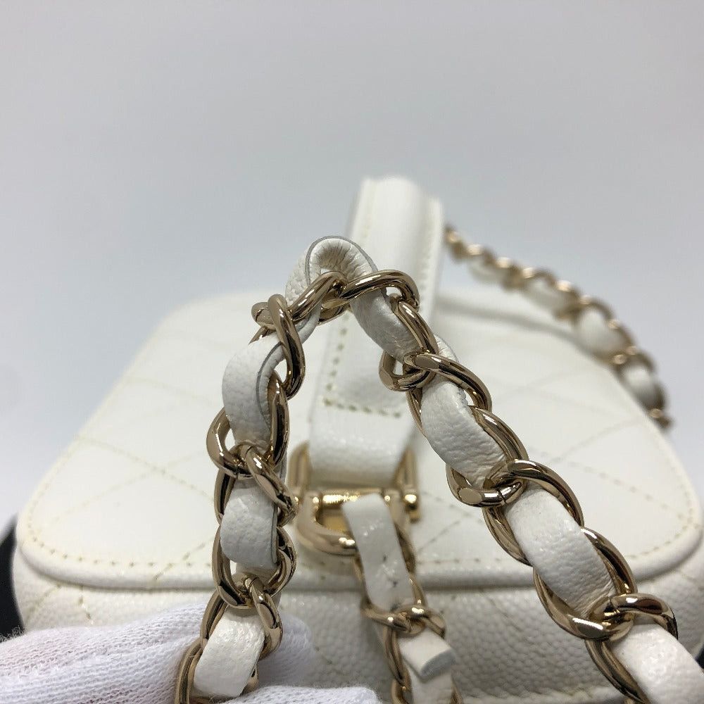 Chanel Chanel As3171 Coma Mark Cc Vanity Bag Chain 2 Way Handbag Shoulder Caviar Skin Women White Size ONE SIZE - 10 Thumbnail