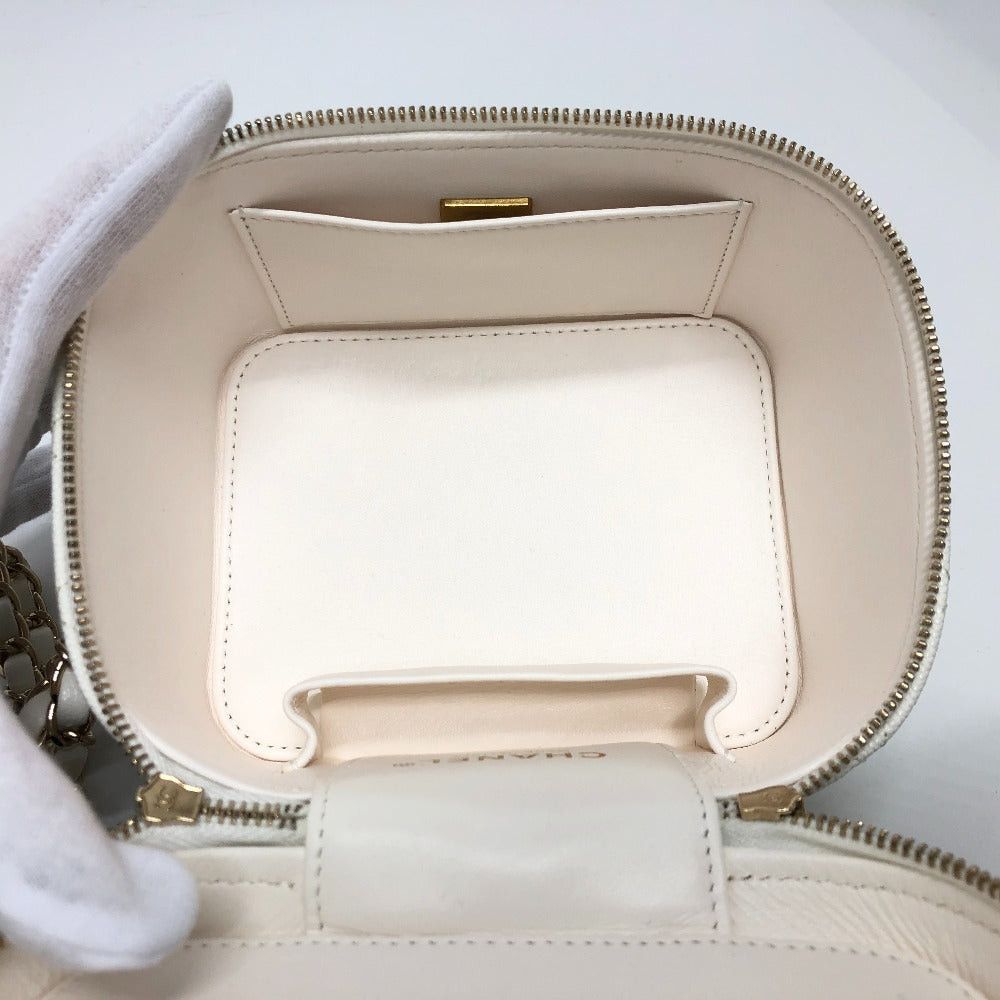 Chanel Chanel As3171 Coma Mark Cc Vanity Bag Chain 2 Way Handbag Shoulder Caviar Skin Women White Size ONE SIZE - 14 Thumbnail