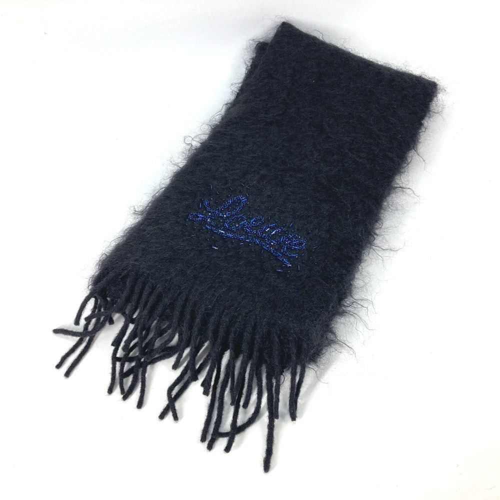 Loewe Loewe Bead Embroidery Logo Fringe Scarf Mohair Women Black Size ONE SIZE - 3 Thumbnail