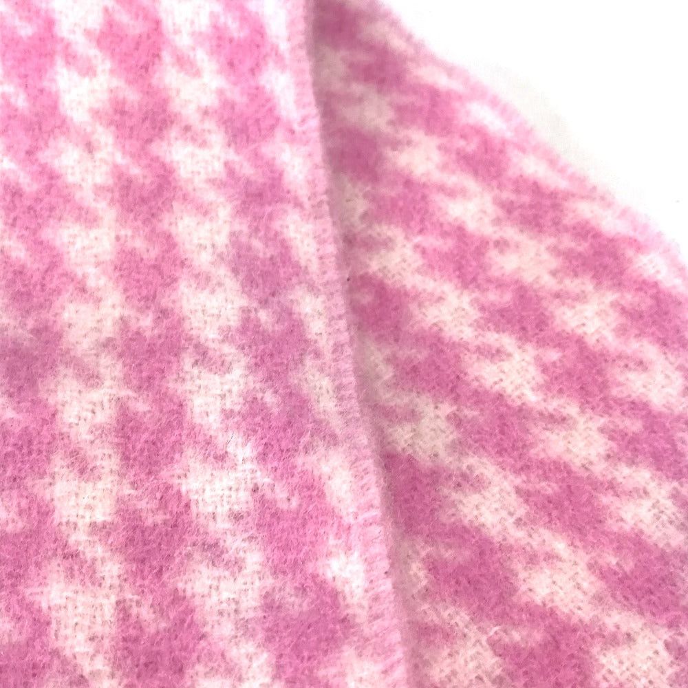 Balenciaga Balenciaga Check Logo Fringe Scarf Wool/Cashmere Women Pink Size ONE SIZE - 5 Thumbnail