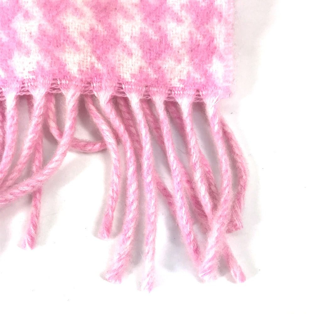 Balenciaga Balenciaga Check Logo Fringe Scarf Wool/Cashmere Women Pink Size ONE SIZE - 3 Thumbnail