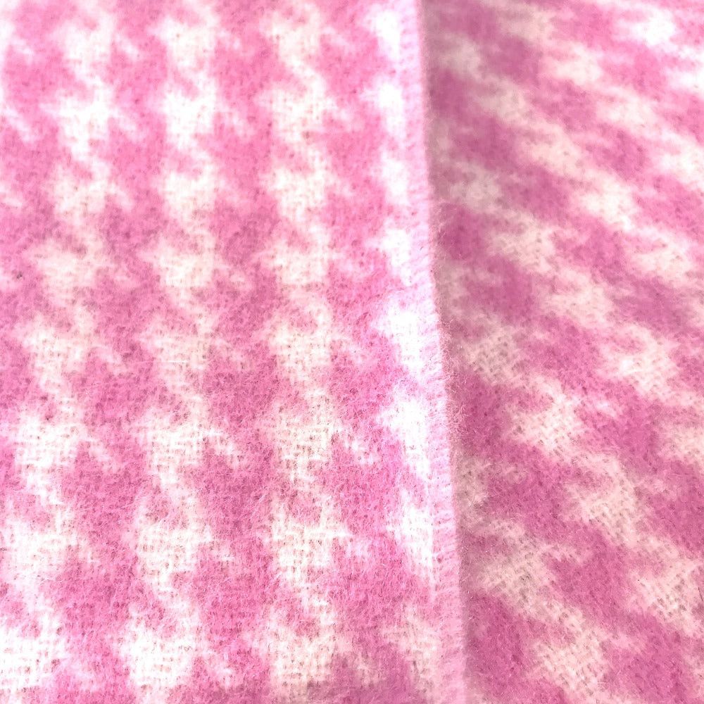 Balenciaga Balenciaga Check Logo Fringe Scarf Wool/Cashmere Women Pink Size ONE SIZE - 4 Thumbnail