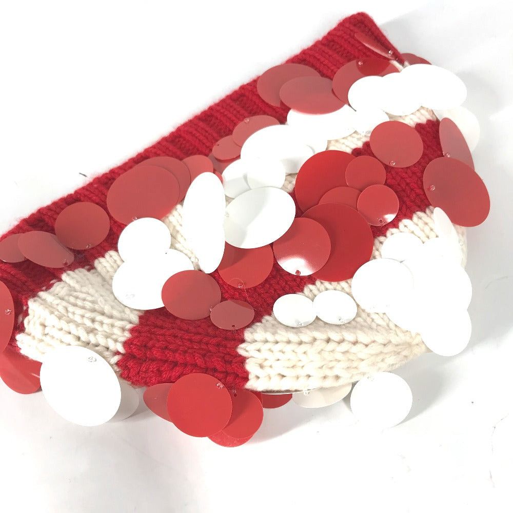 Prada Prada Sequin Knitted Hat Cashmere Women Red Size ONE SIZE - 3 Thumbnail