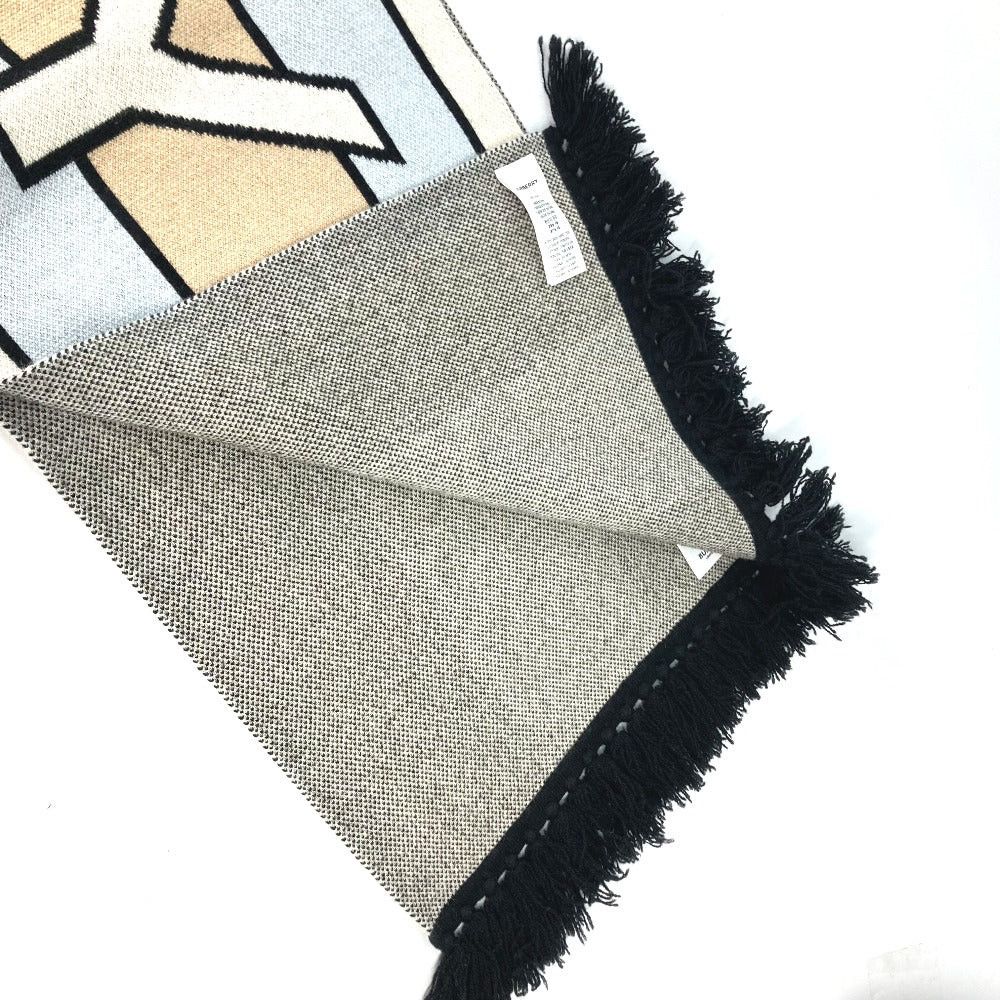 Burberry Burberry 8021740 Border Logo Fringe Scarf Cashmere Women Beige Size ONE SIZE - 6 Thumbnail