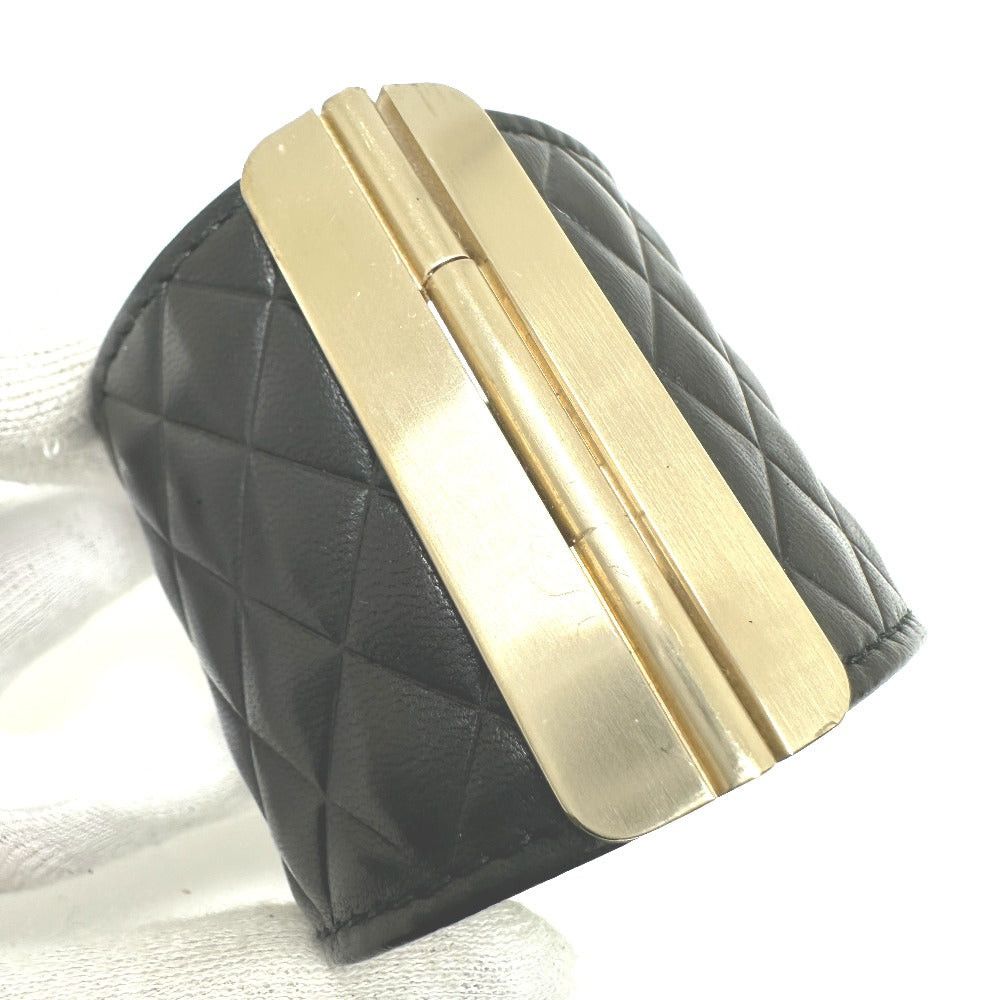 Chanel Chanel Cc Coma Mark Matelasse B17P Accessories Bangle Leather Women Black Size ONE SIZE - 5 Thumbnail