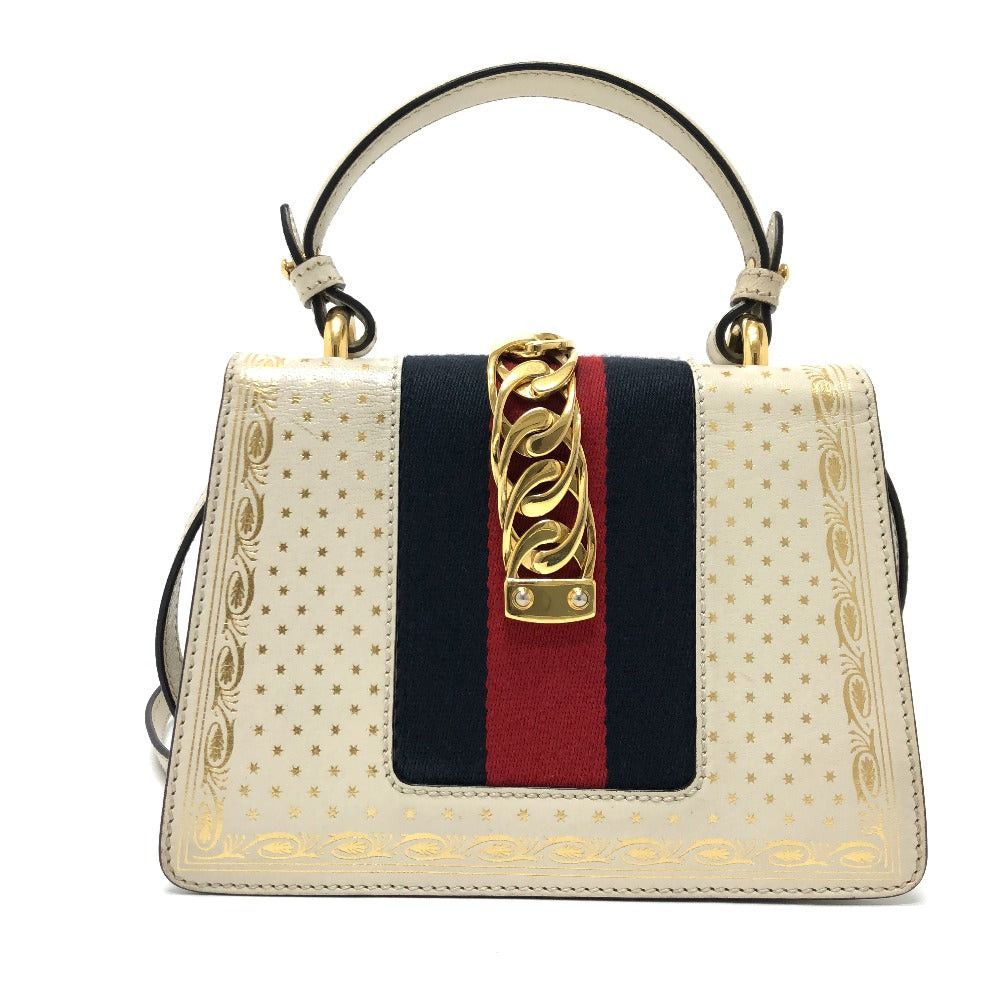 Gucci Gucci 470270 Sylvie 2 Way Bag Briefcase Handbag Shoulder Leather Women White Size ONE SIZE - 2 Thumbnail