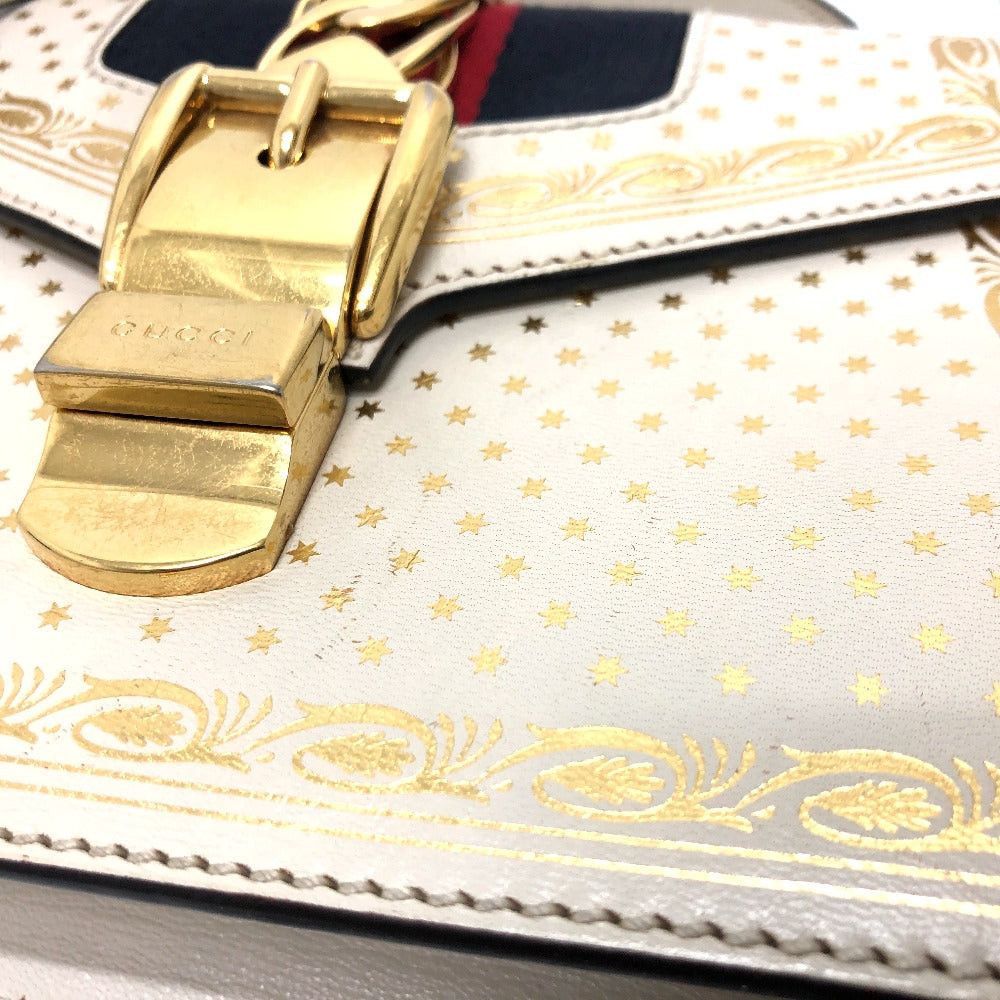 Gucci Gucci 470270 Sylvie 2 Way Bag Briefcase Handbag Shoulder Leather Women White Size ONE SIZE - 8 Thumbnail