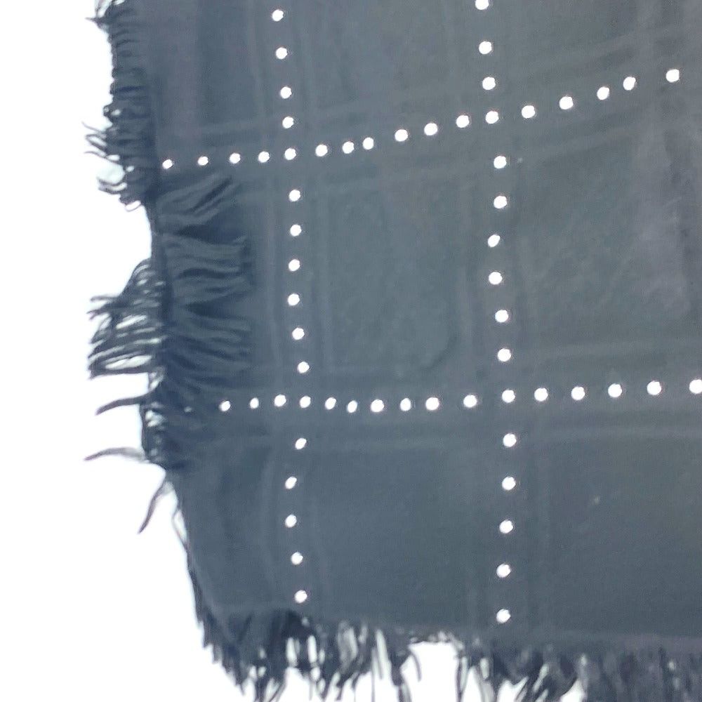 Gucci Gucci 508027 Gg Studs Shawl Fringe Stoles Apparel Accessories Scarf Wool Men Black Size ONE SIZE - 2 Thumbnail