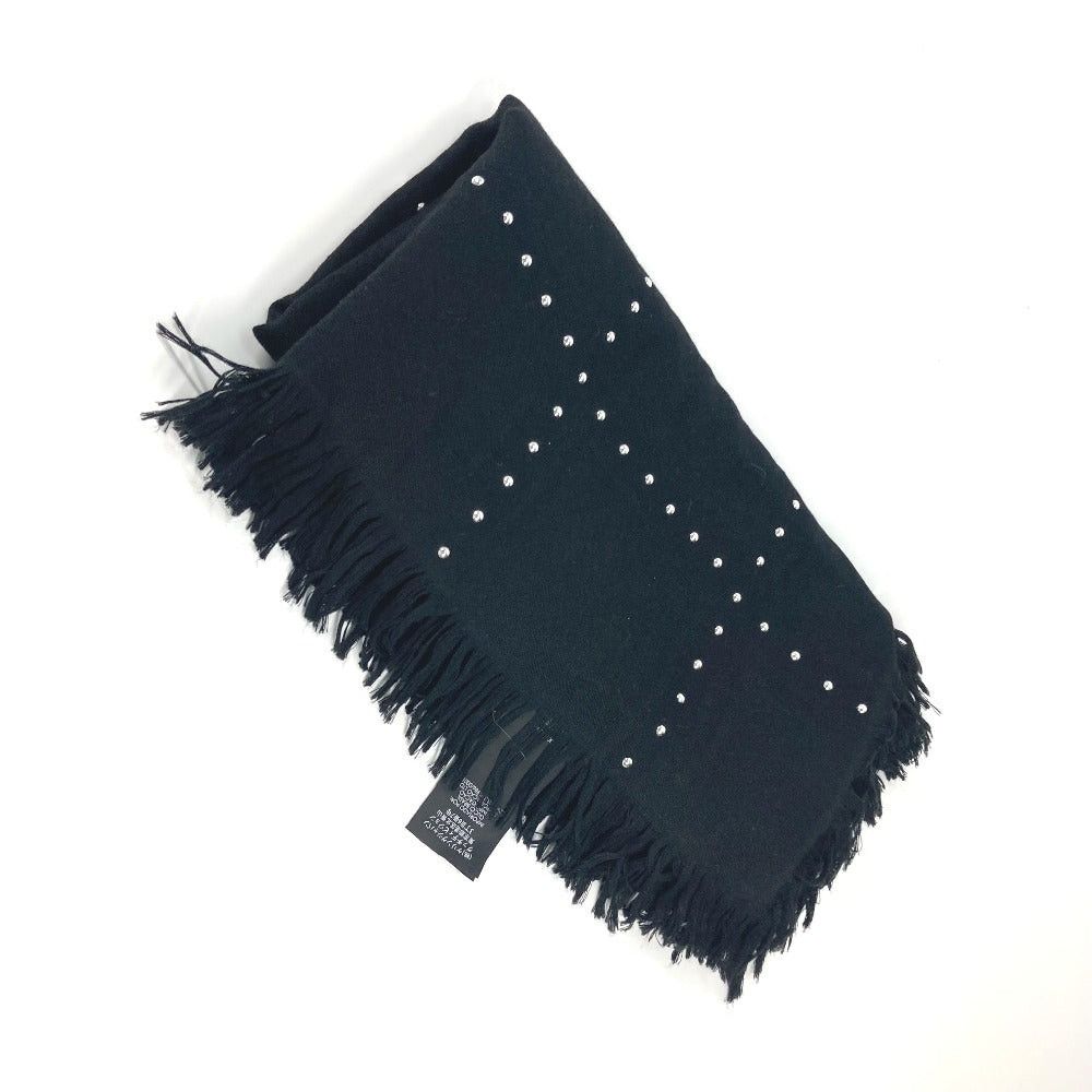 Gucci Gucci 508027 Gg Studs Shawl Fringe Stoles Apparel Accessories Scarf Wool Men Black Size ONE SIZE - 8 Thumbnail