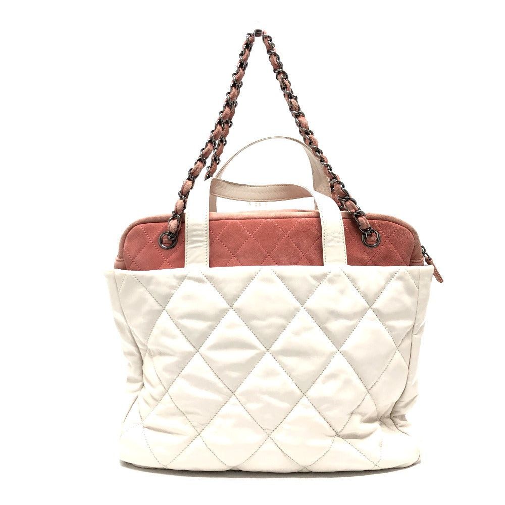 Chanel Chanel Cc Coma Mark Portobello Matelasse 2 Way Bag Tote Briefcase Chain Shoulder Leather/Suede Women White Size ONE SIZE - 2 Thumbnail