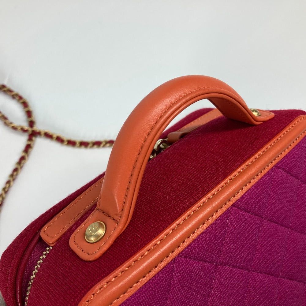 Chanel Chanel Coma Mark Diagonal Hanging (E.G. Of A Rocket) Cc Filigree Vanity Bag 2 Way Chain Shoulder Canvas/Leather Women Red Size ONE SIZE - 10 Thumbnail