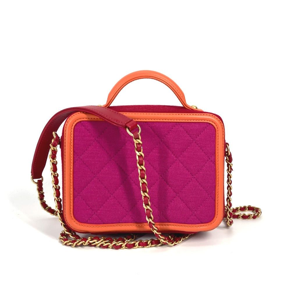 Chanel Chanel Coma Mark Diagonal Hanging (E.G. Of A Rocket) Cc Filigree Vanity Bag 2 Way Chain Shoulder Canvas/Leather Women Red Size ONE SIZE - 2 Thumbnail