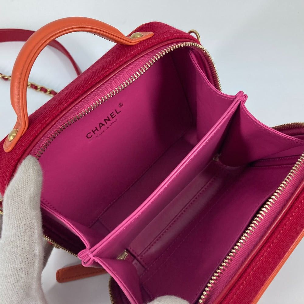 Chanel Chanel Coma Mark Diagonal Hanging (E.G. Of A Rocket) Cc Filigree Vanity Bag 2 Way Chain Shoulder Canvas/Leather Women Red Size ONE SIZE - 11 Thumbnail