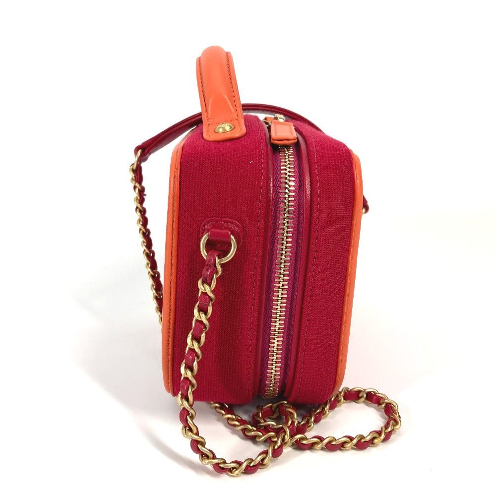 Chanel Chanel Coma Mark Diagonal Hanging (E.G. Of A Rocket) Cc Filigree Vanity Bag 2 Way Chain Shoulder Canvas/Leather Women Red Size ONE SIZE - 3 Thumbnail