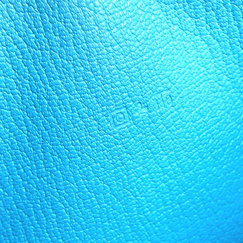 Hermes Hermes Long Wallet Evelyn Punched Logo Round Fastener Leather Women Blue-Gene Blue Size ONE SIZE - 14 Thumbnail