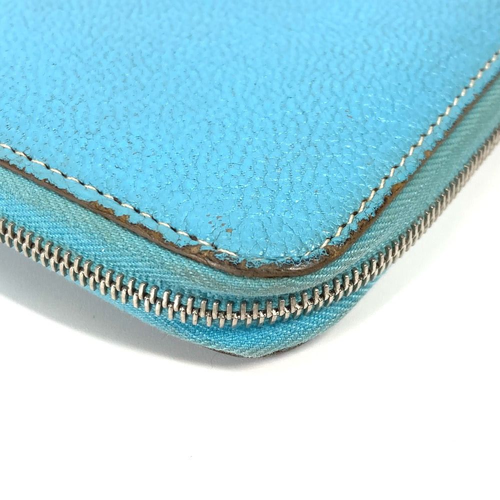 Hermes Hermes Long Wallet Evelyn Punched Logo Round Fastener Leather Women Blue-Gene Blue Size ONE SIZE - 6 Thumbnail