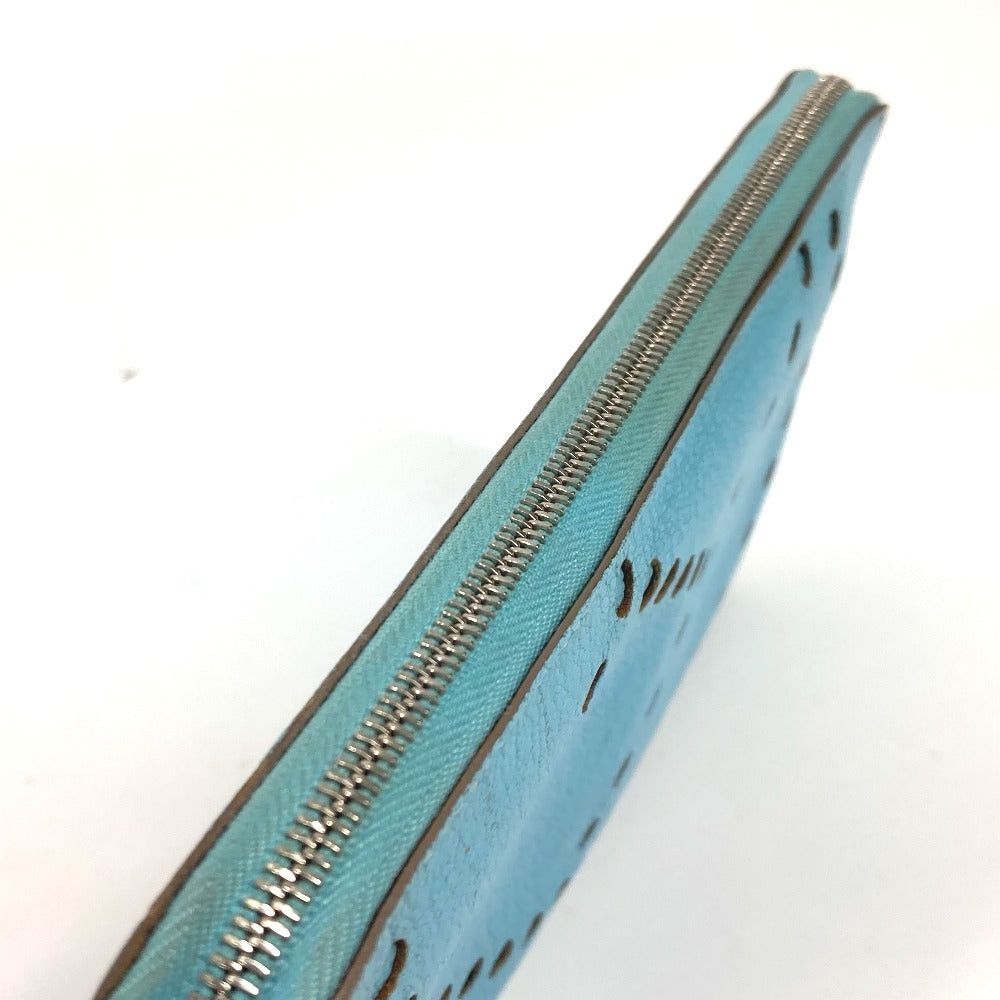 Hermes Hermes Long Wallet Evelyn Punched Logo Round Fastener Leather Women Blue-Gene Blue Size ONE SIZE - 7 Thumbnail