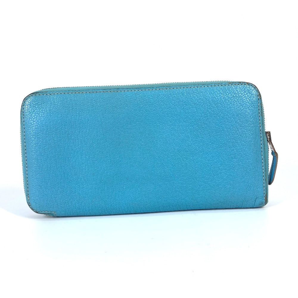 Hermes Hermes Long Wallet Evelyn Punched Logo Round Fastener Leather Women Blue-Gene Blue Size ONE SIZE - 2 Thumbnail