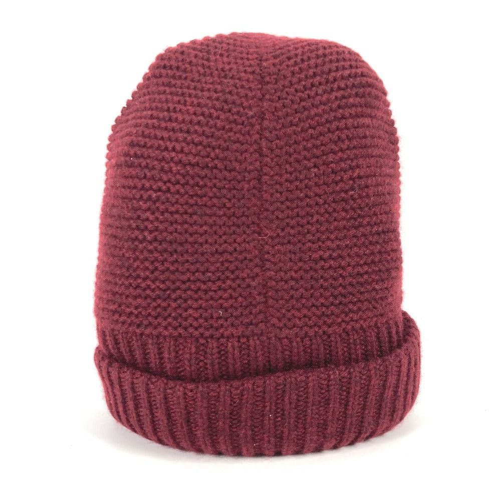 Hermes Hermes Leather Tag Boston Beanie Chapeau Knitted Hat Knit Cap Cashmere Men Brownish Size ONE SIZE - 2 Thumbnail