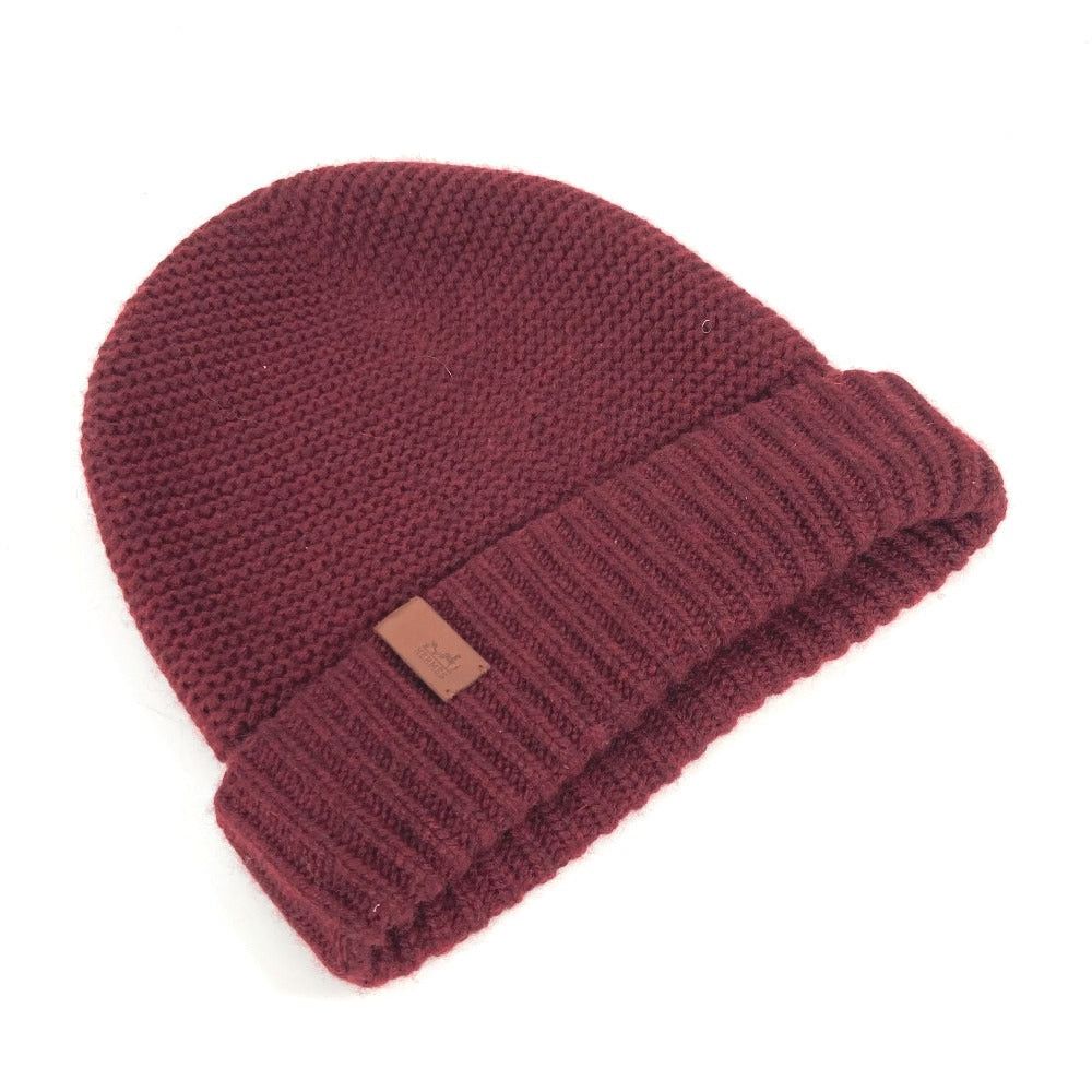 Hermes Hermes Leather Tag Boston Beanie Chapeau Knitted Hat Knit Cap Cashmere Men Brownish Size ONE SIZE - 6 Thumbnail