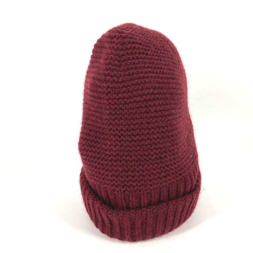 Hermes Hermes Leather Tag Boston Beanie Chapeau Knitted Hat Knit Cap Cashmere Men Brownish Size ONE SIZE - 4 Thumbnail